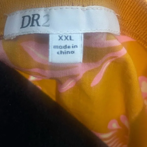 Dr 2 Yellow Floral Top with Ruffle Sleeves- Size XXL - Picture 5 of 11